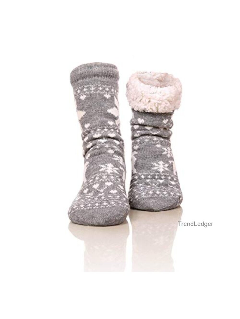 Fuzzy Fleece Lined Non-Slip Slipper Socks Grippers Cozy Winter